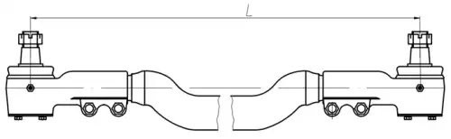 Тяга рулевая АМАЗ-101,103 поперечная L=1672мм БААЗ 1013003052 BAAZ