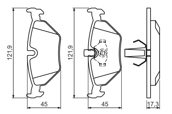 Колодки тормозные BMW 3 (E36),5 (E39) задние (4шт.) BOSCH 0 986 494 009 BOSCH