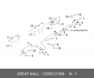КОЛЬЦО ПРИЕМНОЙ ТРУБЫ FLORID, COOLBEAR , HOVER M2 42  1205012S08 1205012S08 GREAT WALL