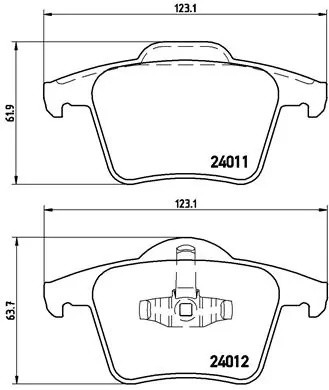 P86019 1044 00 !колодки дисковые з.\ Volvo XC90 2.5iT/3.0i T6/2.4 D5 02> P86019 BREMBO