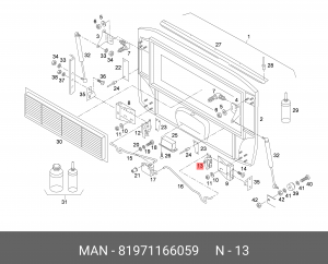 ЗАМОК КРЫШКИ СПРАВА 81971166059 MAN