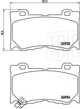 Колодки торм. Infiniti FX (08-)/G (07-)/Q50/70 (13-)/QX70 (13-) диск. перед. (PF PF 4306 TRIALLI