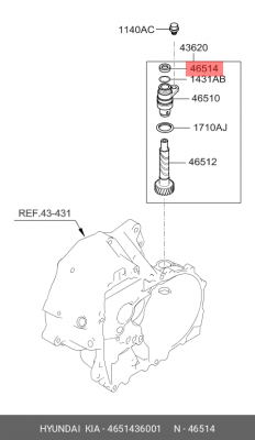 Сальник HYUNDAI Porter,Accent,Sonata 5 шестерни спидометра OE 4651436001 HYUNDAI KIA