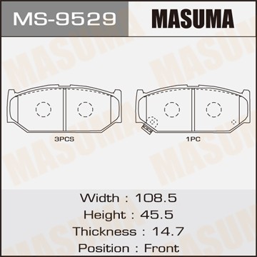 колодки дисковые передние !\ Suzuki Alto 94-02/Swift, Subaru Justy 4WD 1.0-1.6 8 MS9529 MASUMA