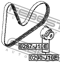 Ролик натяжной 0287-J10E 0287-J10E FEBEST