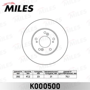 Диск тормозной передний HONDA CR-V I 2.0 9502/H-RV 97 (TRW DF4028) K000500 K000500 MILES