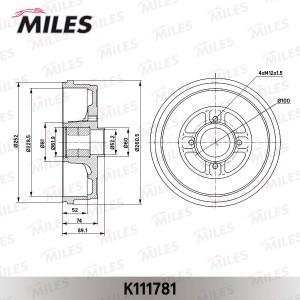 Барабан тормозной с подшипником без ABS LADA LARGUS K111781 K111781 MILES