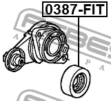 Ролик ремня навесного оборудования натяжной 0387-FIT FEBEST