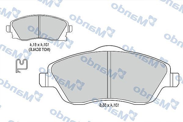 Колодки тормозные OPEL Corsa C (01-),Tigra B (04-) передние (4шт.) MANDO MBF015178 MANDO