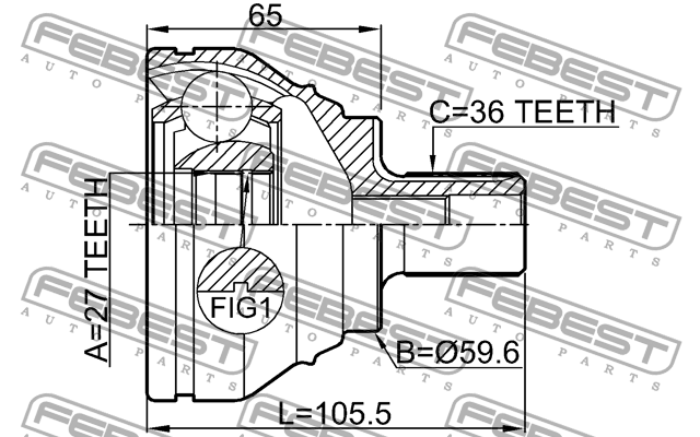 ШРУС внешний SKODA OCTAVIA 5E, VW PASSAT B8 1710-Q3 1710-Q3 FEBEST