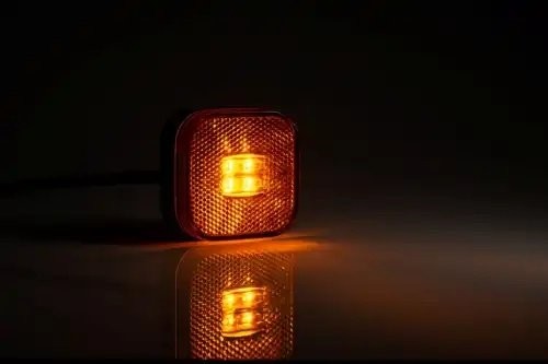 фонарь габаритный! LED, желтый, 62х62, с проводом 0.5м\ FT027ZLED FRISTOM