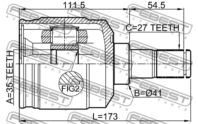 ШРУС внутр левый KIA SORENTO 09- 1211-CMLH 1211-CMLH FEBEST