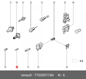 Лампа накаливания 7703097184 7703097184 RENAULT