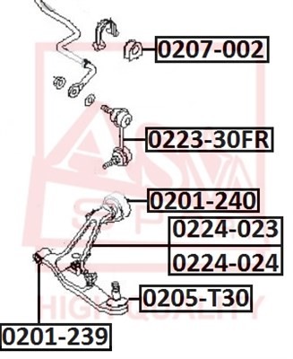 САЙЛЕНБЛОК ПЕРЕДНЕГО РЫЧАГА ПЕРЕДНИЙ NISSAN/INFINITI 201240 0201-240 ASVA