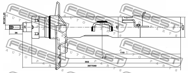 Амортизатор задн левый LAND ROVER FREELANDER 2 29664167RL 29664167RL FEBEST