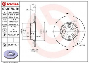 Диск тормозной Brembo Painted Disc 09.9078.11 09.9078.11 BREMBO