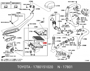 Фильтр воздушный DAIHATSU TOYOTA Land Cruiser (08-) OE 17801-51020 DAIHATSU