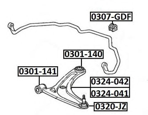 САЙЛЕНБЛОК ЗАДНИЙ ПЕРЕДНЕГО РЫЧАГА HONDA 301140 0301-140 ASVA