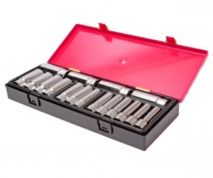 Набор головок торцевых 1/2" 6-ти гранных 10-32мм глубоких 17 предметов в кейсе J JTC-K4171 JTC TOOLS