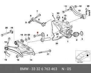 болт подвески!\ BMW All 33 32 6 763 463 BMW