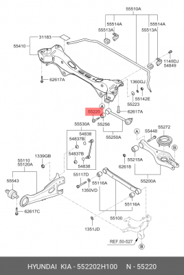 болт развальный!\ Hyundai i30/Elantra/Kia Ceed 552202H100 HYUNDAI