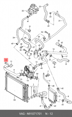 Болт N91071701 N 910 717 01 VAG
