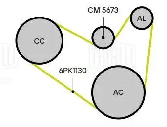 Ролик привод. ремня Geely Atlas (16-) 1.8T (с натяж. мех.) (CM 5673) CM5673 TRIALLI