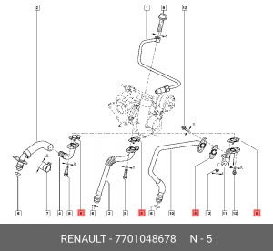 Прокладка масляной трубки RENAULT 7701 048 678 7701048678 RENAULT
