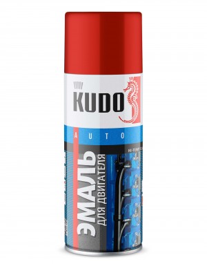 Краска термостойкая для двигателя красная аэрозоль 520мл KUDO KU5134 KUDO