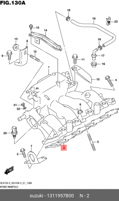 Прокладка впускного коллектора 13119-57B00 13119-57B00 SUZUKI