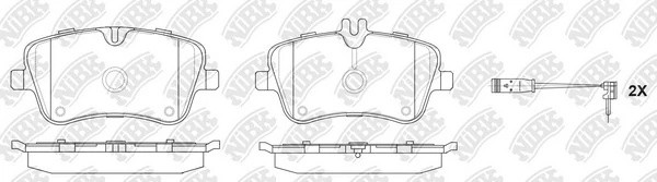 Колодки тормозные дисковые (с датчиком) PN0199W PN0199W NIBK