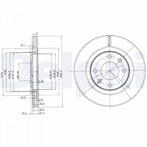 BG2387 диск тормозной передний!\ Citroen Xantia, Peugeot 405 1.8-2.0HDi 85> BG2387 DELPHI