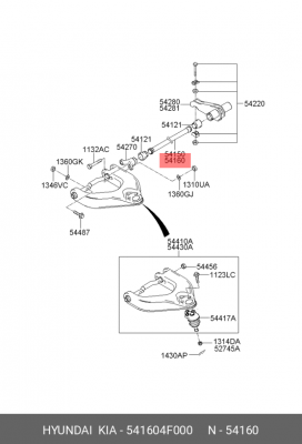 Торсион HYUNDAI Porter 2 подвески передней правый OE 541604F000 HYUNDAI KIA