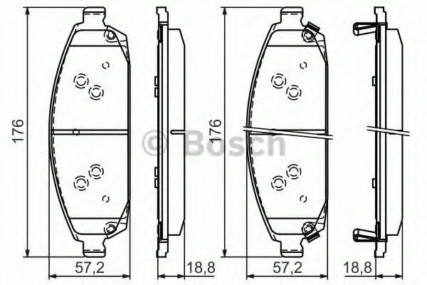Колодки тормозные JEEP Cherokee (99-10) передние (4шт.) BOSCH 0 986 494 370 BOSCH