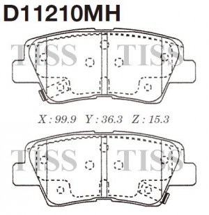 Колодки тормозные дисковые (с антискрипной пластиной)  HYUNDAI ACCENT IV (RB) D1 D11210MH MK KASHIYAMA