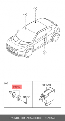 Выключатель подсветки двери(концевик) 935603L000 HYUNDAI KIA