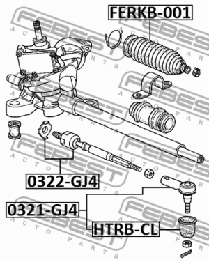 Наконечник рулевой HONDA AIRWAVE GJ1/GJ2 2005-2010 0321-GJ4 0321-GJ4 FEBEST