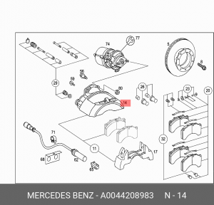 тормозной суппорт A0044208983 MERCEDES BENZ