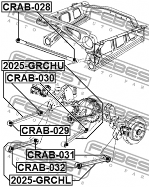 Сайлентблок задн верхн продольной тяги JEEP GRAND CHEROKEE III 2004-2010 CRAB-02 CRAB-029 FEBEST