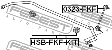 Втулки стабилизатора передние комплект HONDA CR-V RM4 2012­-2017 HSB-FKF-KIT HSB-FKF-KIT FEBEST