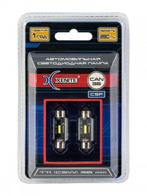 Лампа светодиодная 12V C5W SV8.5-8 36мм блистер (2шт.) XENITE 1009616 XENITE