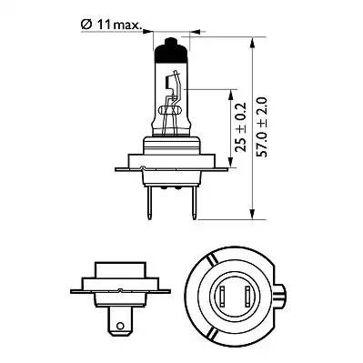 H7 12V 55W +30% VISION PX26d 12972PRC1 PHILIPS