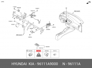 96111A9000 наклейка с технической информацией на пластиковой основе бумажной пос 96111A9000 HYUNDAI