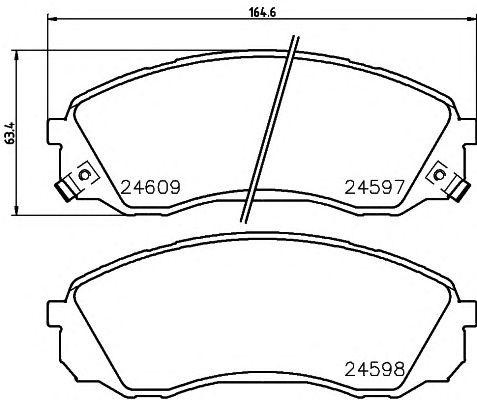Колодки тормозные HYUNDAI Starex H-1 (07-) KIA Carnival (05-) передние (4шт.) TE 2459701 TEXTAR