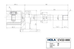 ШРУС внутренний CV22-988 HOLA