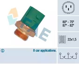 Датчик вкл.вентилятора VW T4 2,4D mot.AAB 91- (3pin) 75-8082-87 (see OE) 38165 38165 FAE