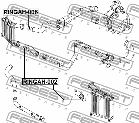 КОЛЬЦО УПЛОТНИТЕЛЬНОЕ ВОЗДУШНОГО ПАТРУБКА подходит для AUDI A3/A3 Sportback (8P) RINGAH-006 FEBEST
