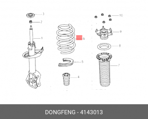 4143013 Пружина передней подвески правая АХ7 4143013 DONGFENG