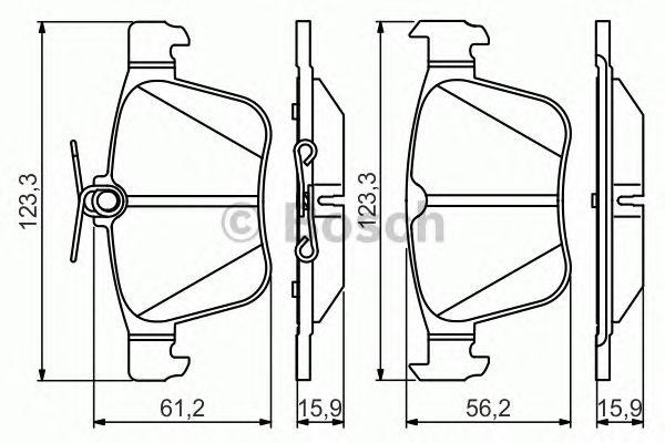 Колодки тормозные дисковые задние 0986495346 0 986 495 346 BOSCH