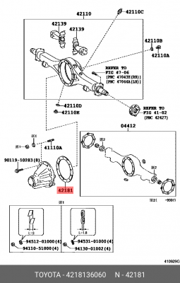 Прокладка дифференциала 42181-36060 42181-36060 TOYOTA